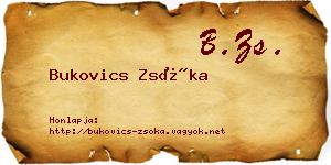 Bukovics Zsóka névjegykártya